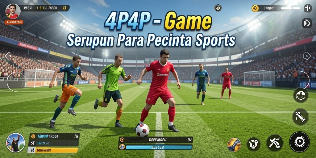 Screenshot gameplay 4P4P yang menunjukkan aksi olahraga yang mendebarkan.