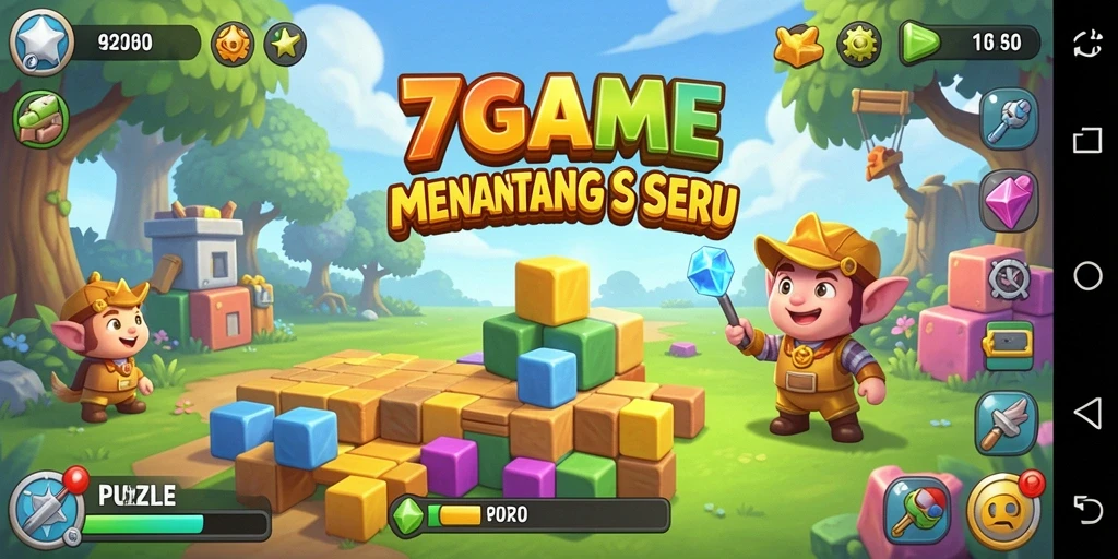 Tampilan gameplay Puzzle yang menarik di 7GAME.