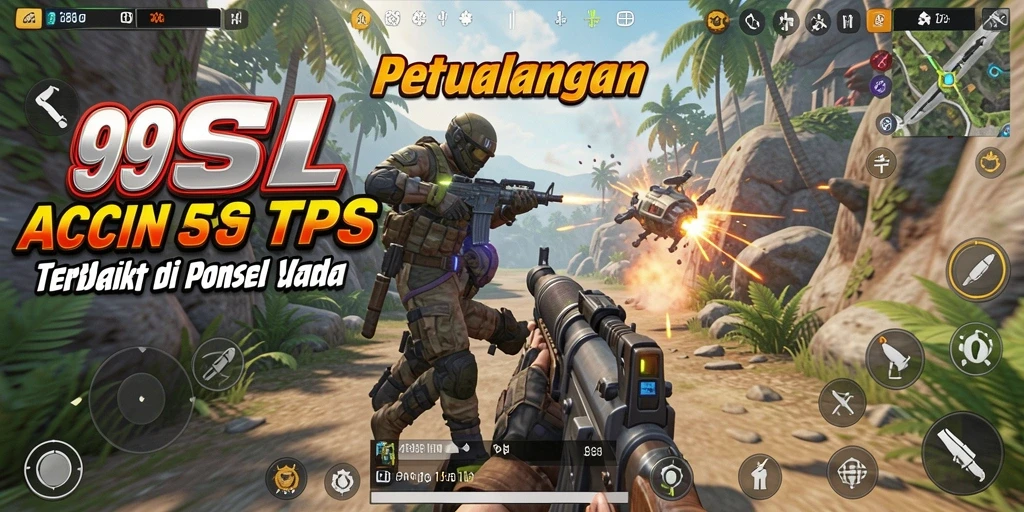 Tangkapan layar gameplay 99SL menampilkan aksi seru dalam pertempuran TPS.