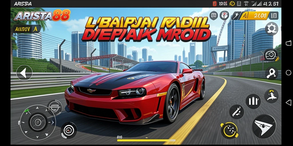 Screenshot ARISTA88 menampilkan aksi balap mobil yang mendebarkan.