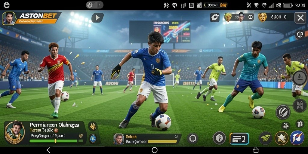 Tampilan utama gameplay ASTONBET yang menampilkan aksi olahraga seru.
