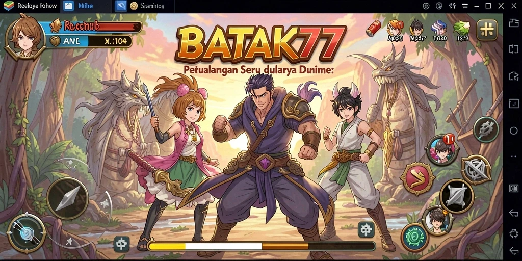 Tampilan gameplay dari BATIK77 yang menarik dengan elemen anime.