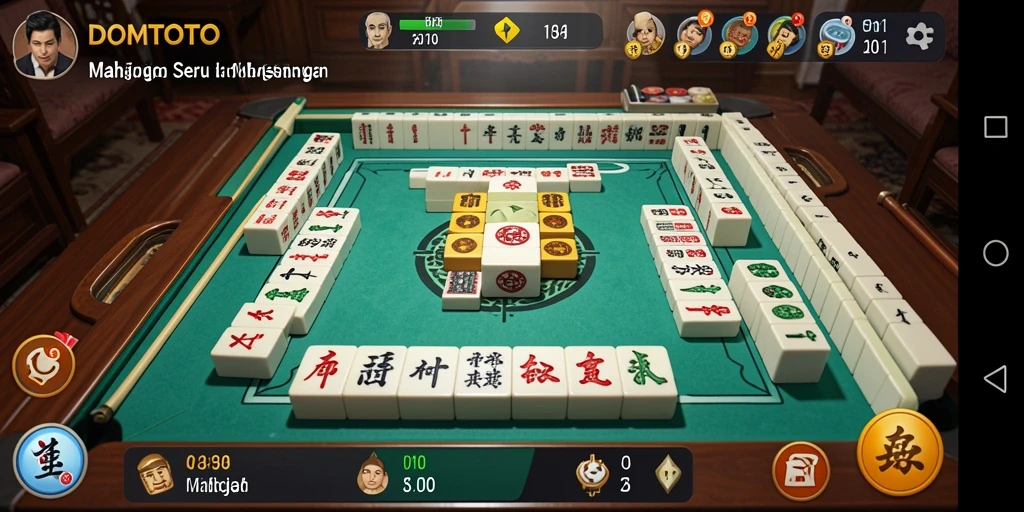 Screenshot gameplay DOMTOTO yang menarik dan penuh tantangan Mahjong.