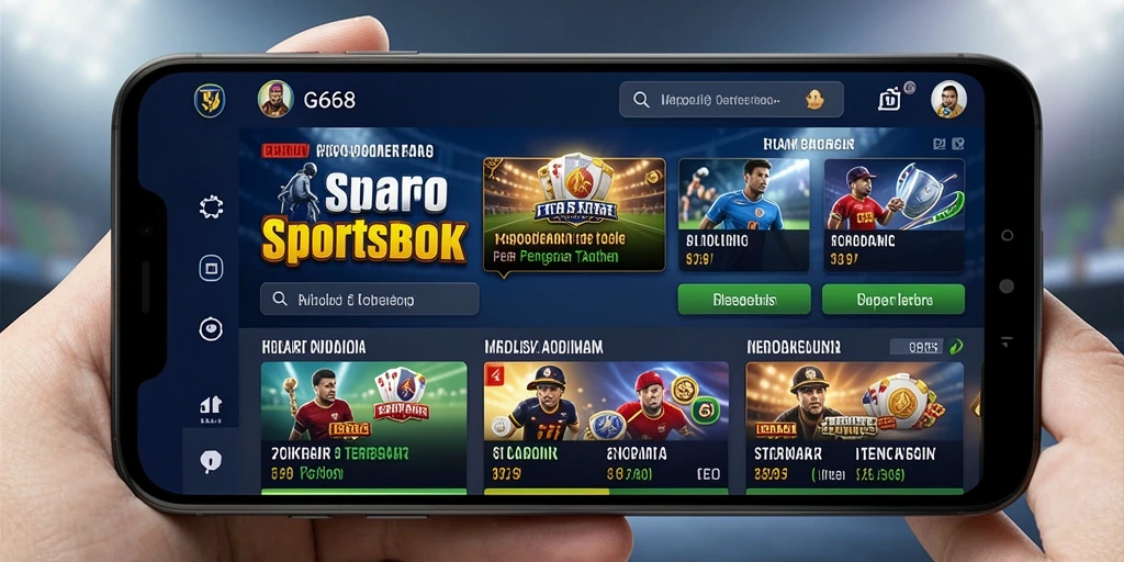 Tampilan aplikasi G668 saat memasang taruhan olahraga.