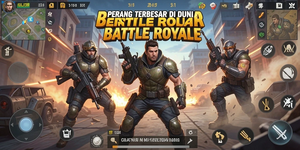 Tangkapan layar GILA138 menampilkan aksi pertarungan dalam permainan Battle Royale.
