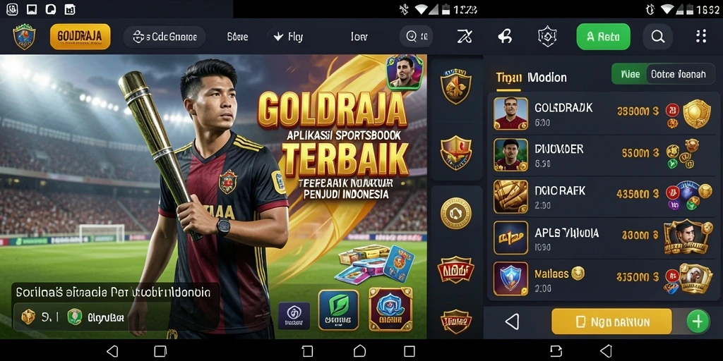 Tampilan gameplay di GOLDRAJA dengan banyak opsi taruhan olahraga.