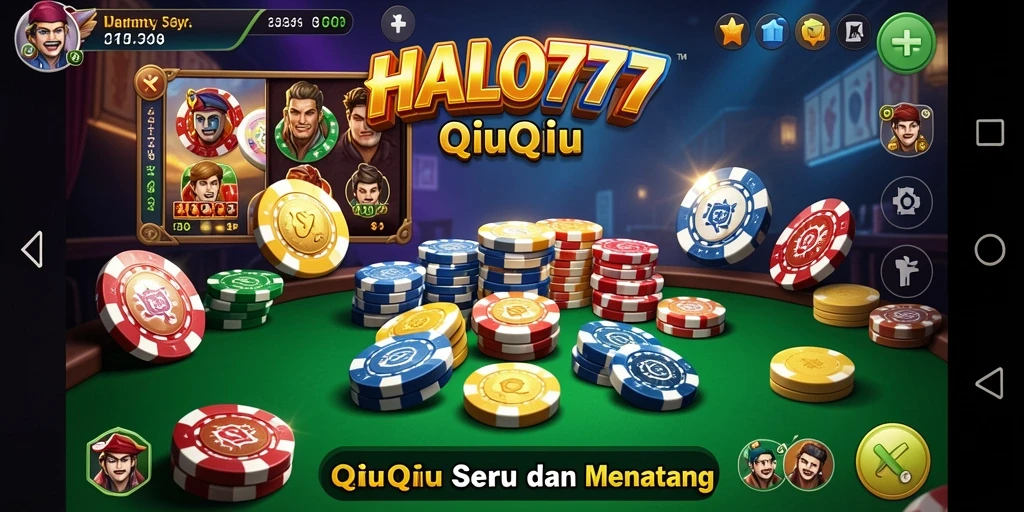 Tampilan gameplay HALO777 dengan kartu QiuQiu yang menarik.