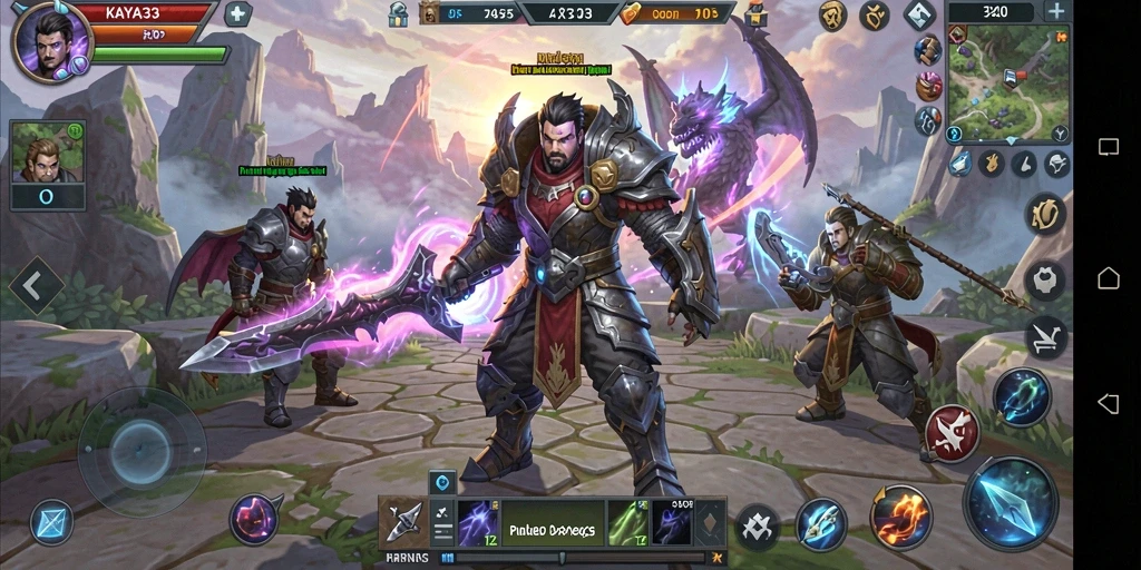 Screenshot menampilkan karakter beraksi dalam pertempuran MMORPG yang epik.
