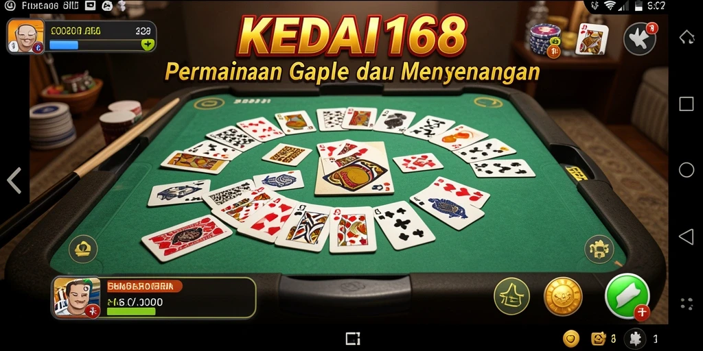 Tampilan gameplay seru KEDAI168 saat bermain Gaple bersama teman.