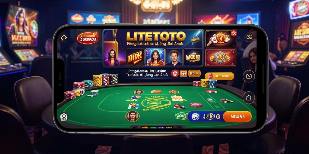 Screenshot gameplay LITETOTO menampilkan dealer langsung dalam aksi.