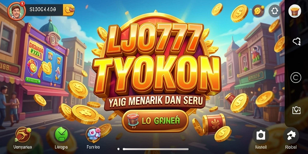 Screenshot gameplay LJO777 menunjukkan aksi manajemen bisnis yang seru.