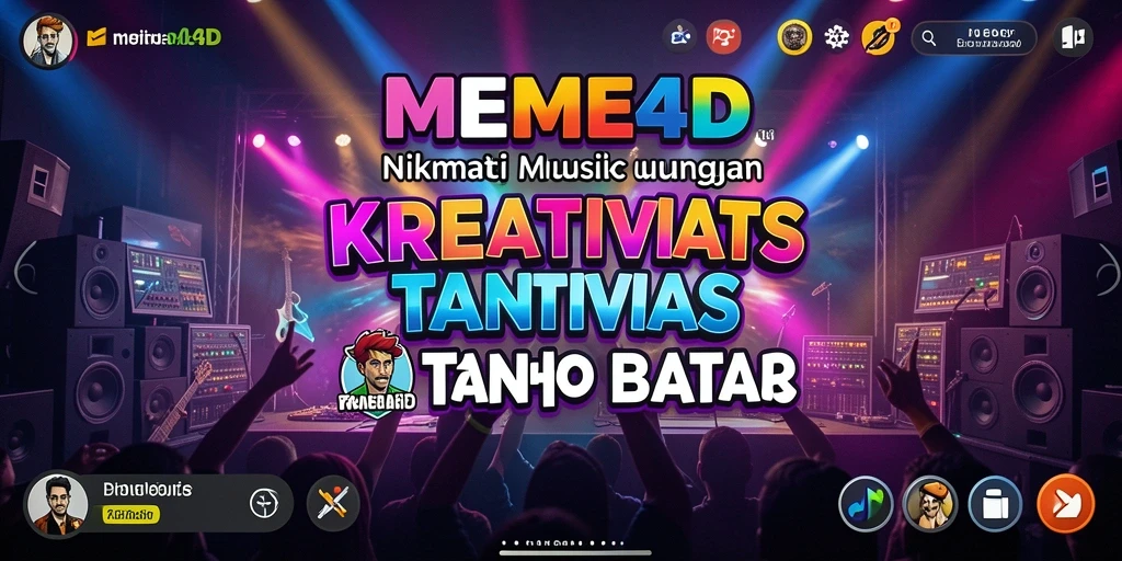 Screenshot gameplay MEME4D yang menunjukkan pengguna sedang bermain musik.