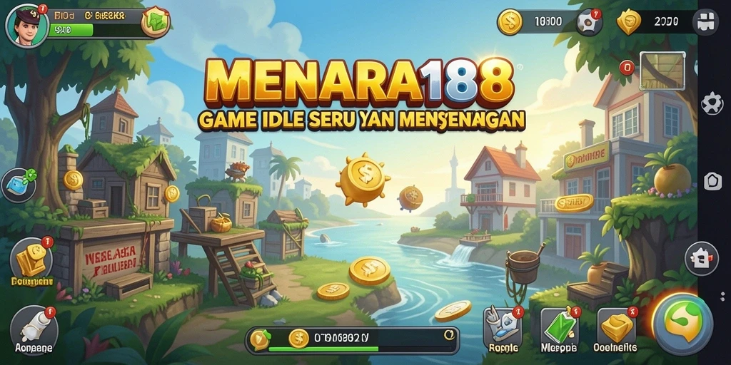 Tampilan menara yang megah dalam gameplay Idle MENARA188.