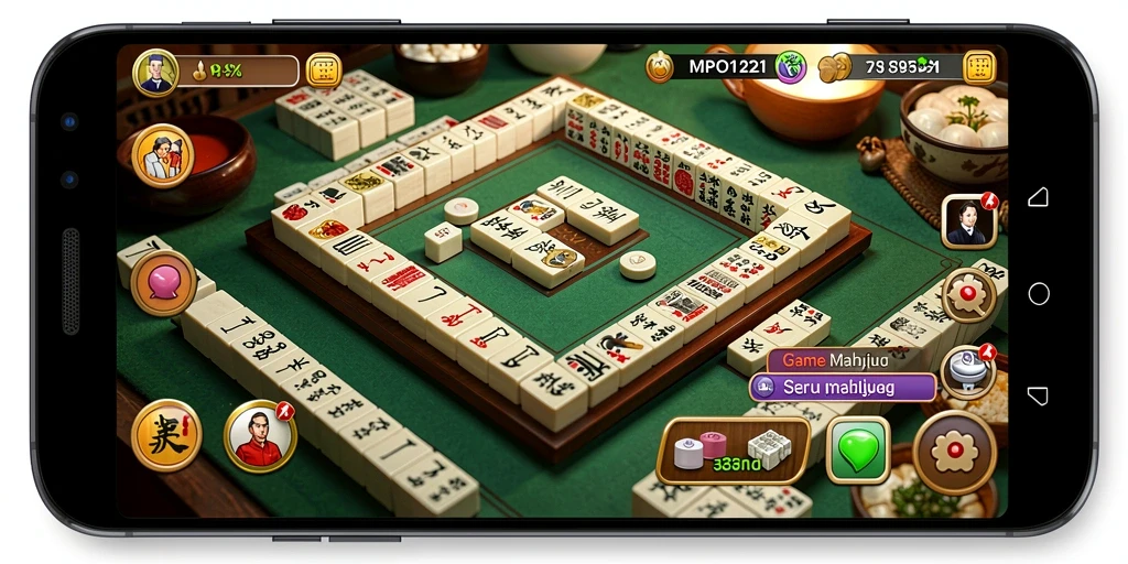 Tangkapan layar MPO1221 menampilkan gameplay Mahjong yang seru dan menarik.