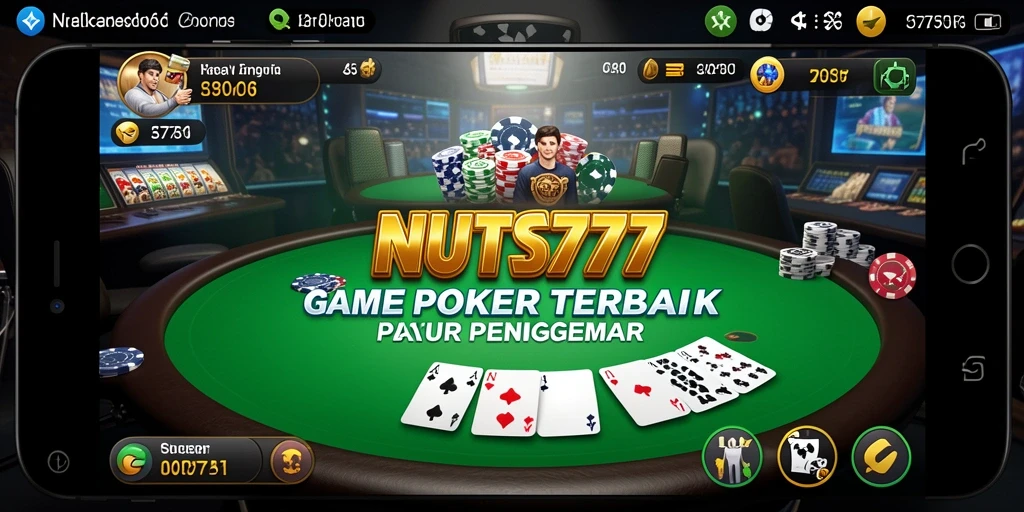 Screenshot NUTS777 menunjukkan gameplay poker yang seru dan interaktif.