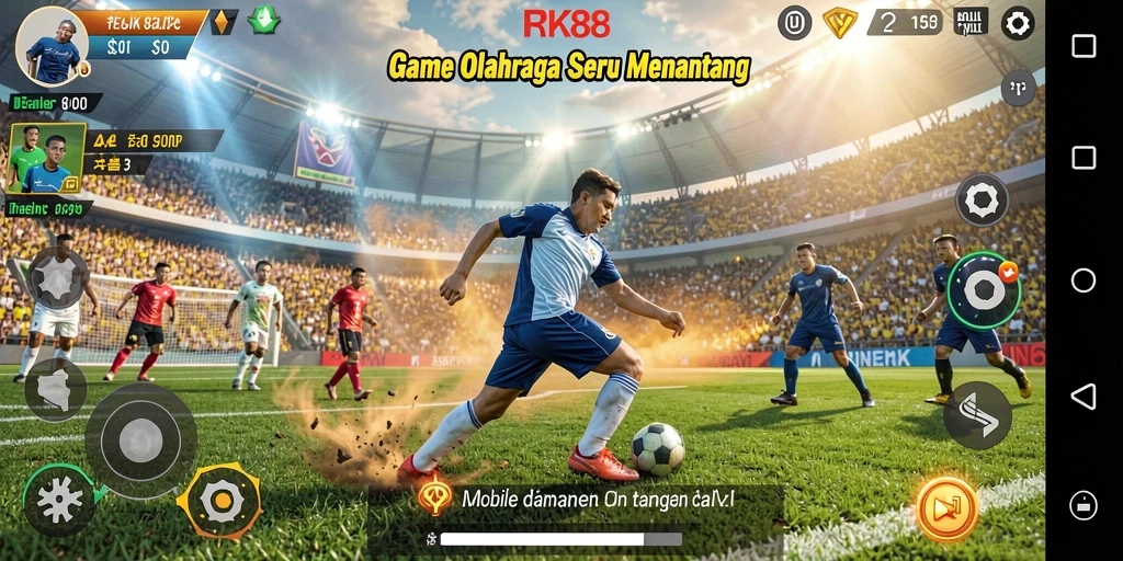 Gameplay RK88 menampilkan aksi olahraga yang intens dan menarik.