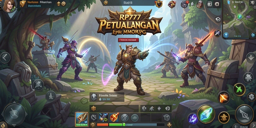 Tangkapan layar dari gameplay RP777 yang menampilkan petualangan MMORPG yang mendebarkan.