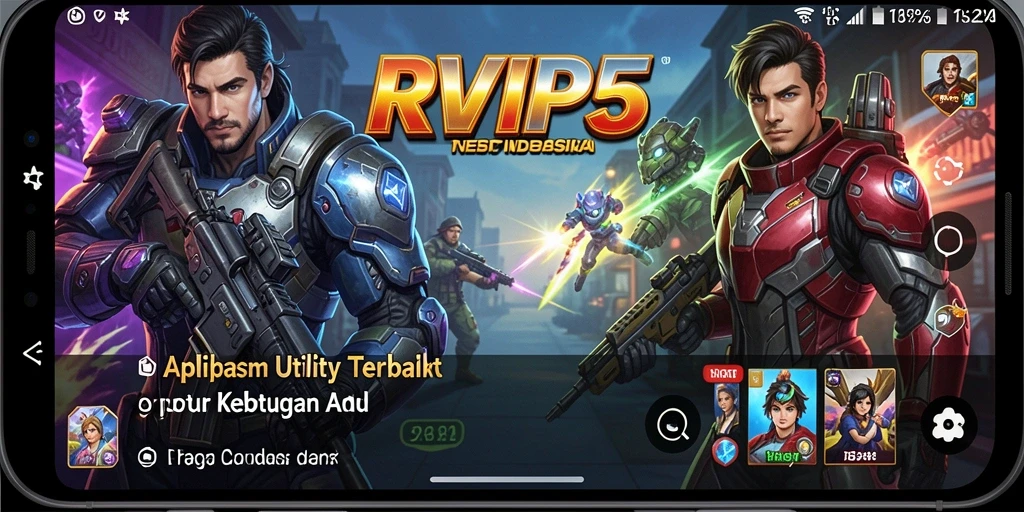 Tampilan antarmuka sederhana aplikasi RVIP5 yang intuitif.