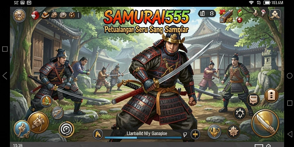 Tangkapan layar utama SAMURAI555 menampilkan aksi petualangan yang mendebarkan.