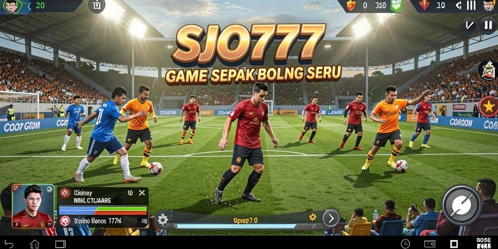 Tampilan gameplay seru di lapangan sepak bola SJO777.