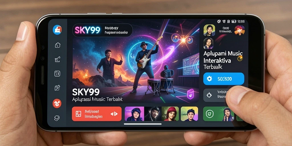 Tampilan screenshot gameplay <strong>SKY99</strong> yang menampilkan interaksi musik yang seru.