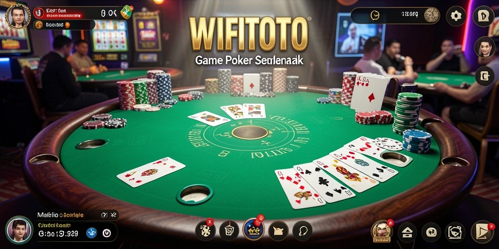 Gameplay seru WIFITOTO dengan suasana turnamen poker.