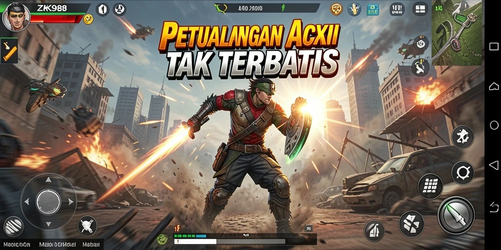 Tampilan gameplay ZK988 yang mendebarkan dan penuh aksi.